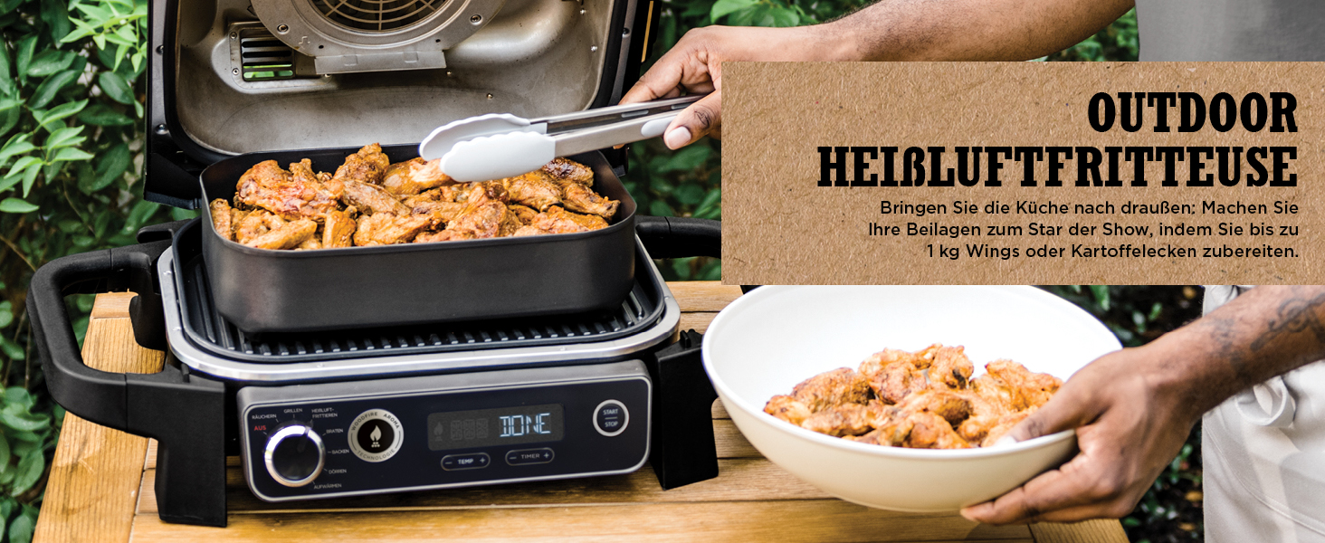 outdoor grill und heißluftfritteuse